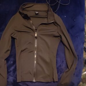 Women's Black Zip-Up Bomber Jacket with Stand Collar